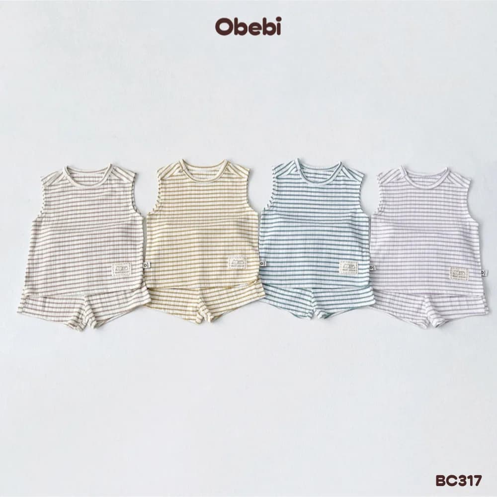 BC317 – Bộ ba lỗ kẻ đính mác Obebi