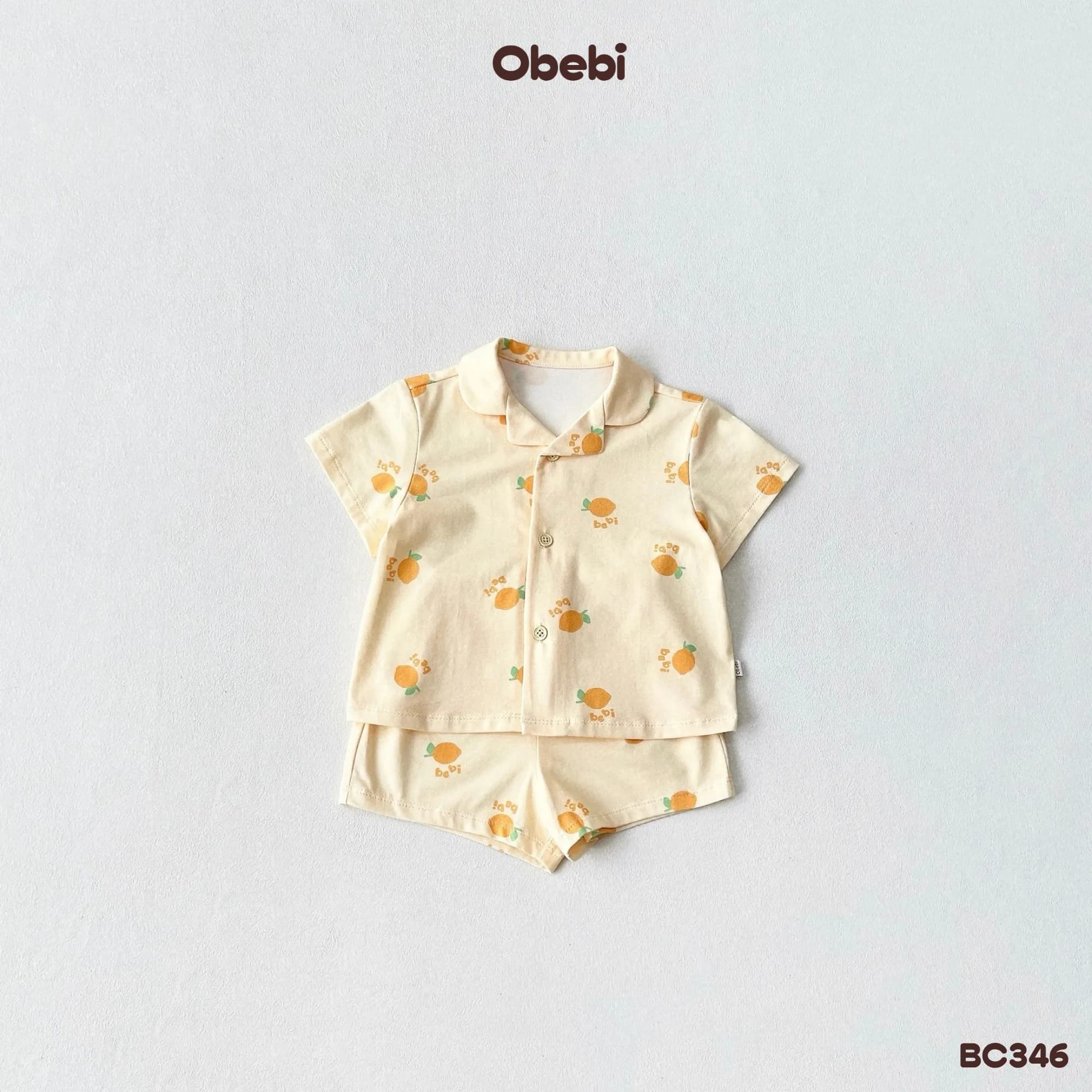 BC346 – Bộ Pyjama trẻ em họa tiết hoa quả mùa hè Obebi