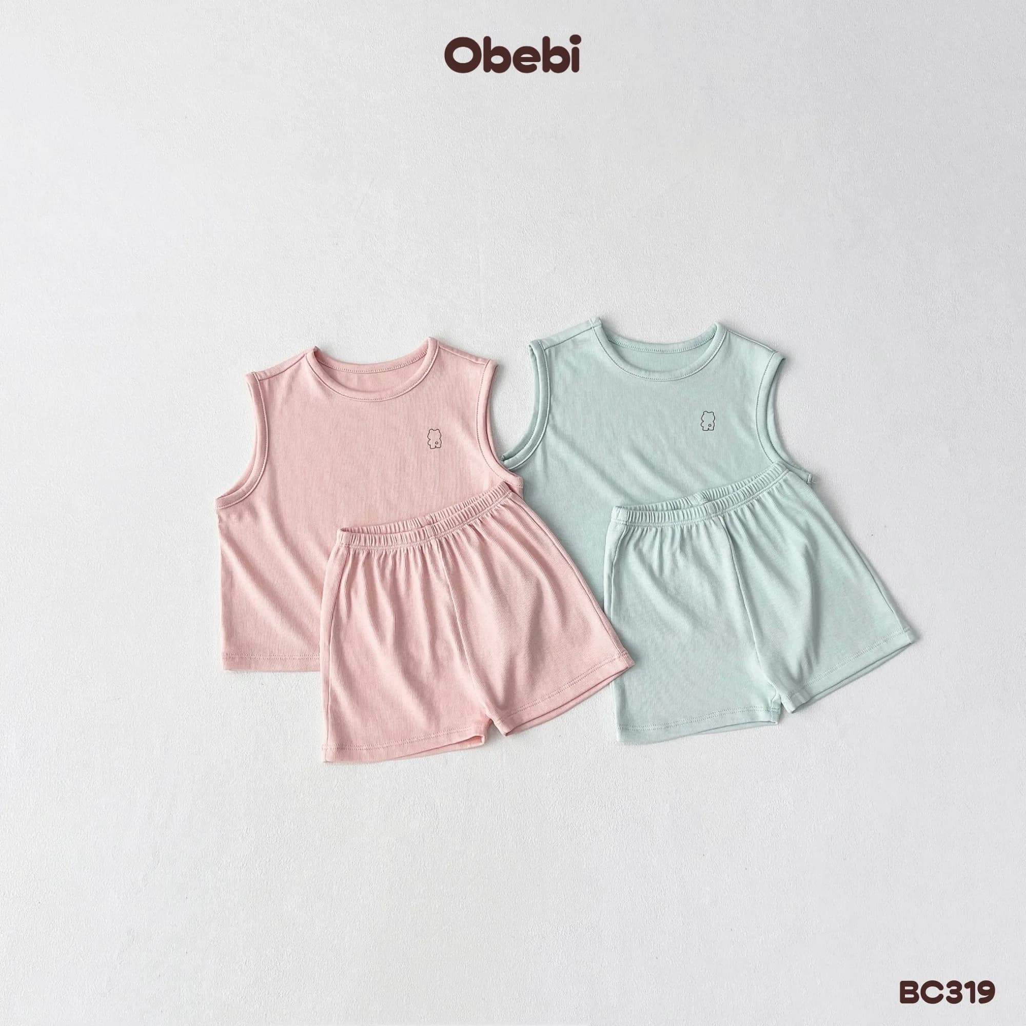 BC319 – Bộ ba lỗ vải kháng khuẩn in gấu Obebi