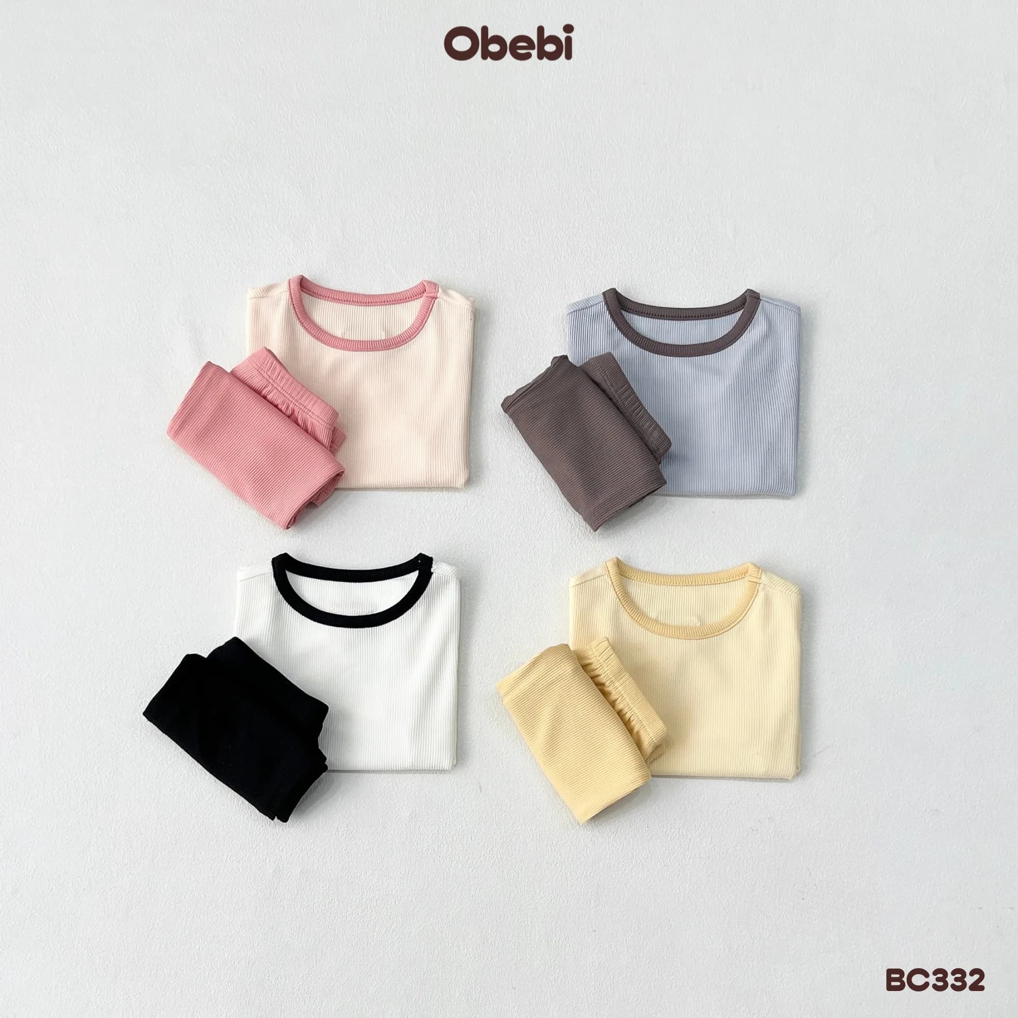 BC332 – Bộ cộc phối màu, vải gân sợi tre Obebi