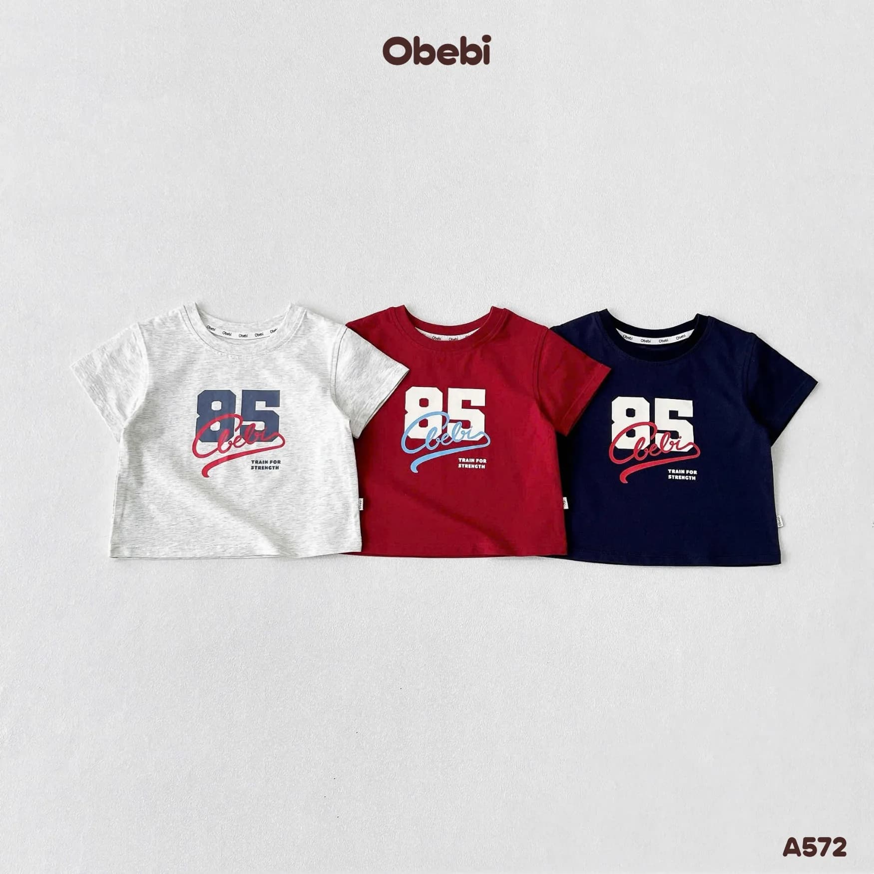 A572 – Áo Thun Cộc Tay Trẻ Em Mùa Hè In Chữ Số Obebi