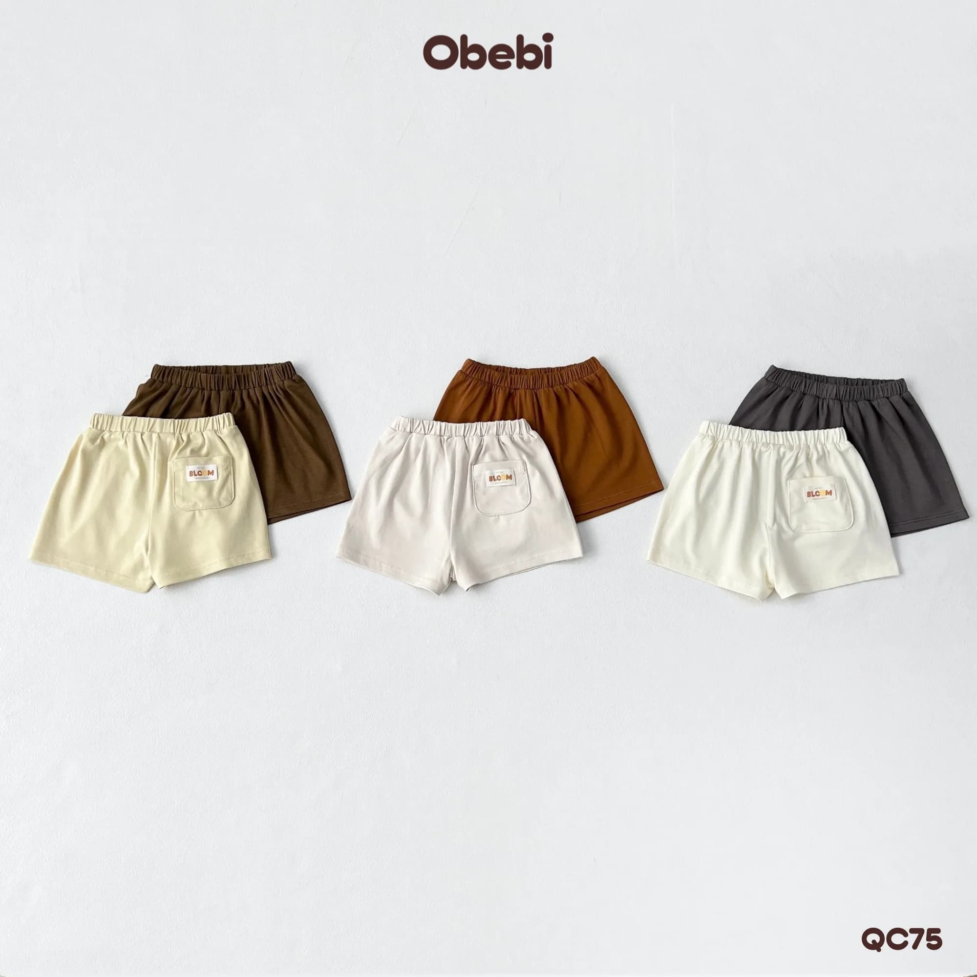 QC75 – Set 2 quần đùi đính mác in nhỏ xinh Obebi