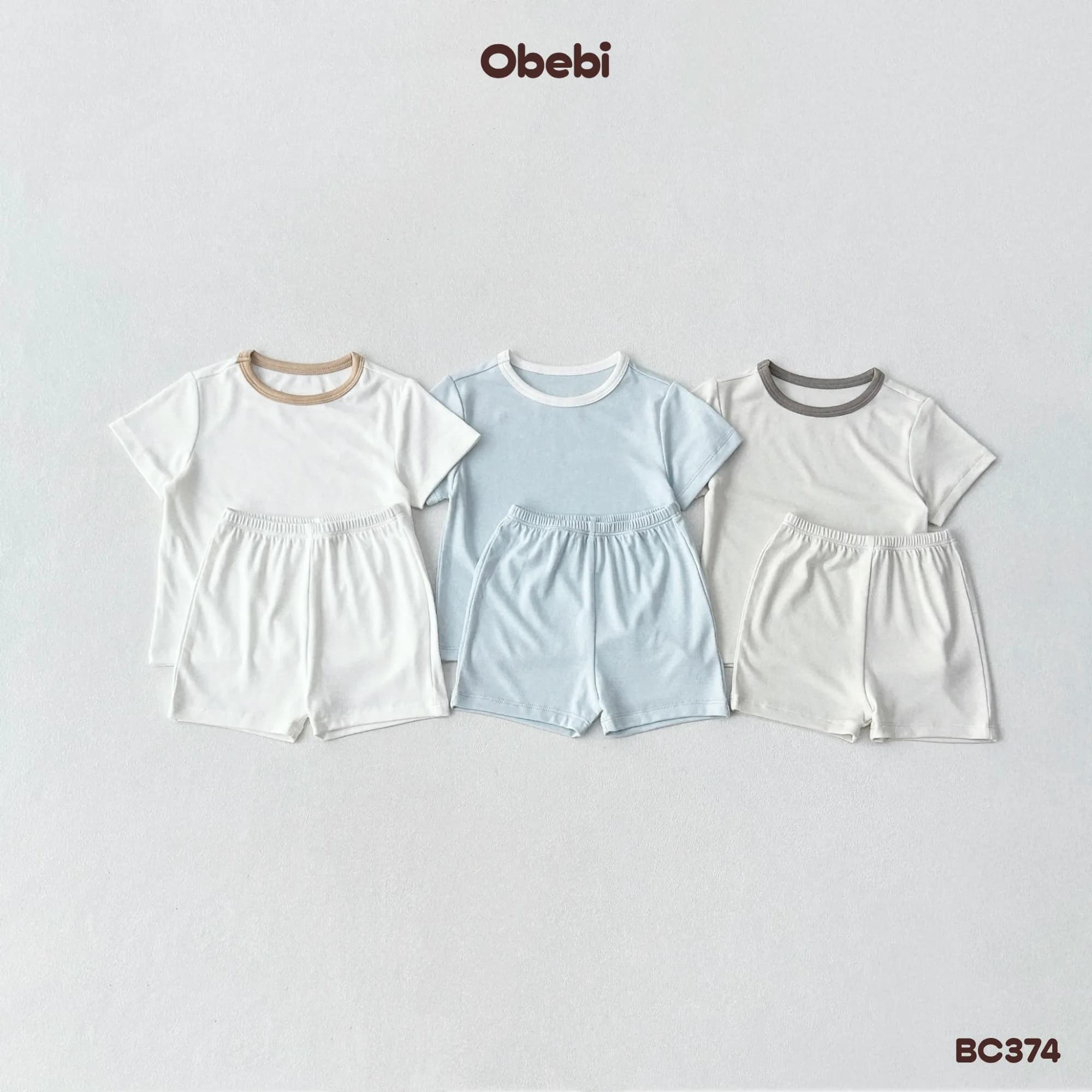 BC374 – Bộ cộc trẻ em mùa hè mặc nhà vải rayon mát mẻ Obebi