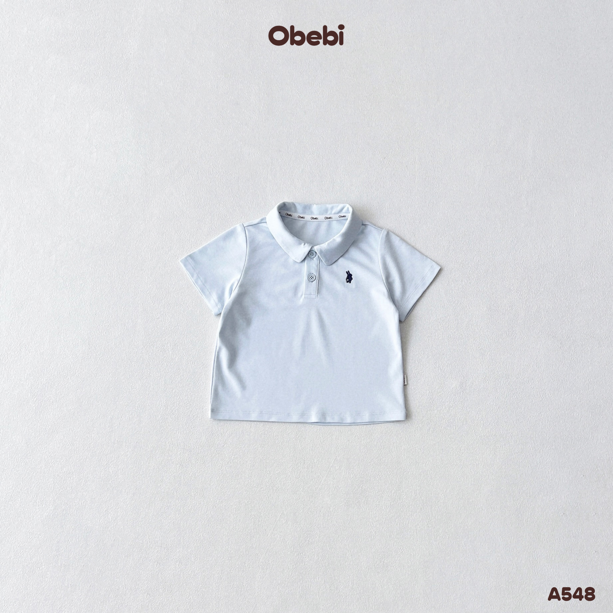 A548 – Áo Polo Trơn Cộc Tay Cho Bé Obebi