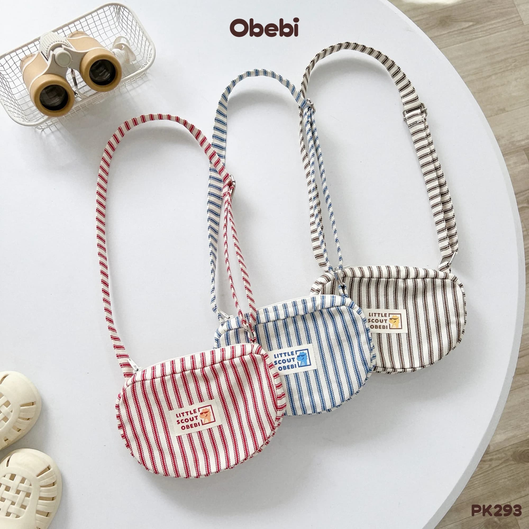 PK293 – Túi Đeo Chéo Trẻ Em Mùa Hè Hình In Khủng Long Safari Obebi