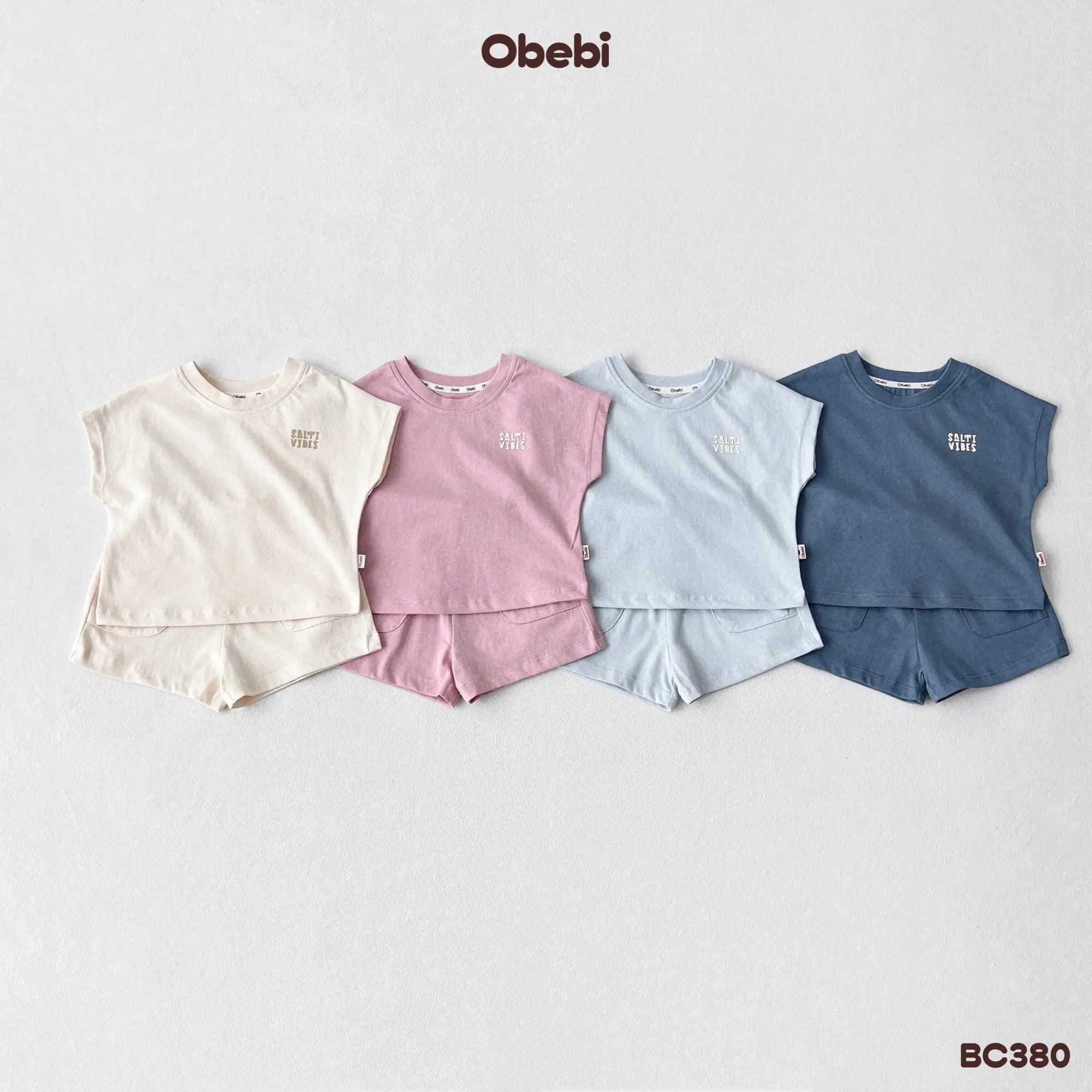 BC380 – Bộ cộc trẻ em mùa hè tay rơi khỏe khoắn Obebi