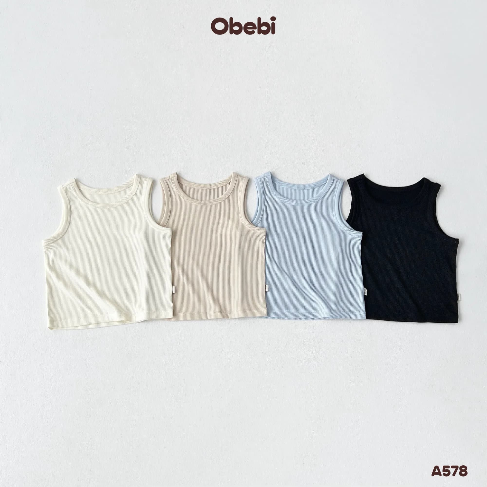A578 – Áo Ba Lỗ Trẻ Em Mùa Hè Vải Vải Gân Cellulose Tái Sinh Obebi