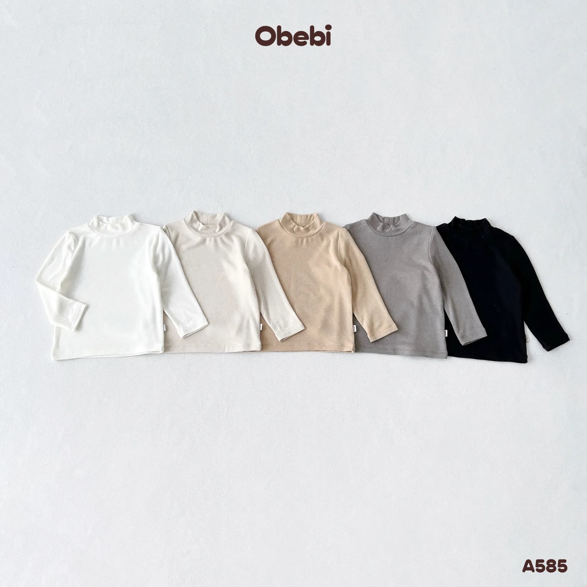 A585 – Áo Giữ Nhiệt Trẻ Em Thu Đông Cổ Cao 3 Phân Giữ Ấm Obebi