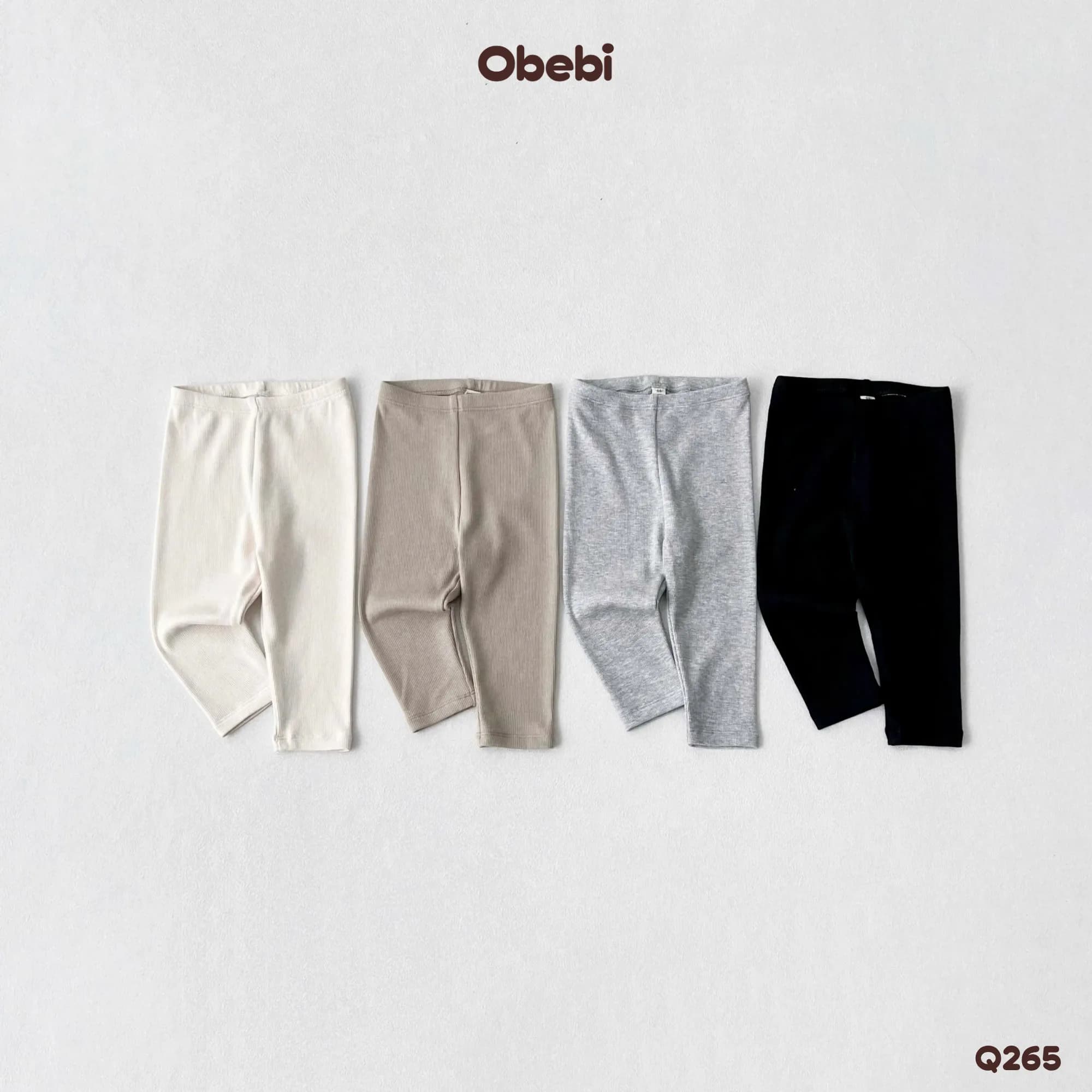 Q265 – Quần Legging Trẻ Em Thu Đông Cotton Gân Mềm Mịn Obebi