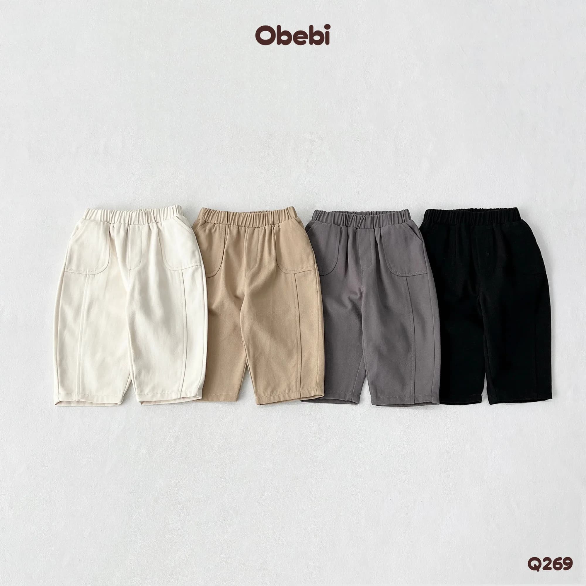 Q269 – Quần Kaki Trẻ Em Thu Đông Kết Cấu Năng Động Obebi