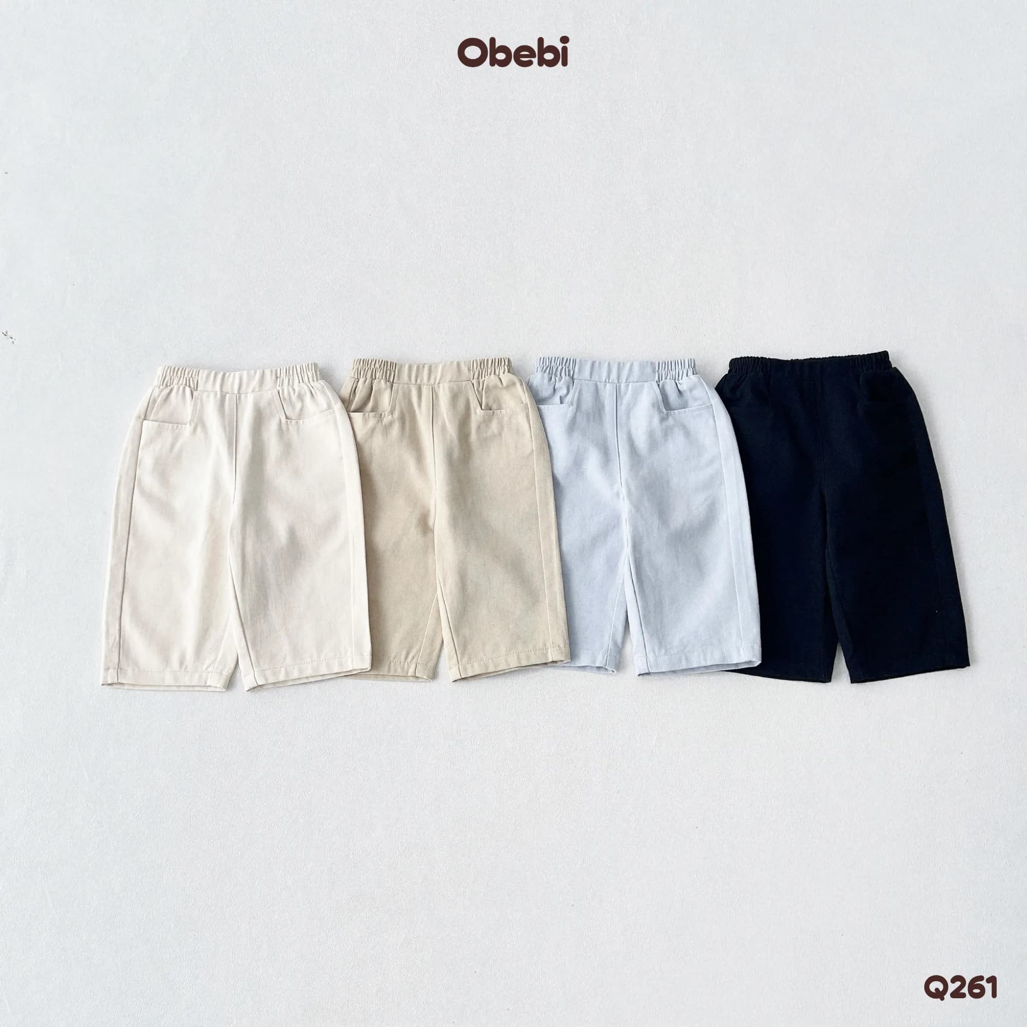 Q261 – Quần Kaki Trẻ Em Thu Đông Túi Vuông Basic Obebi