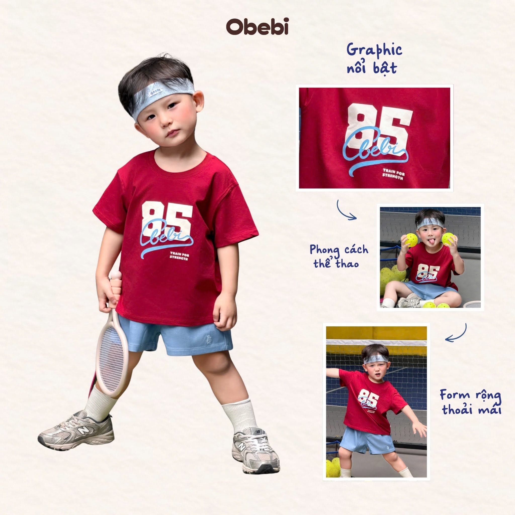 Set Đồ Thể Thao Cho Bé Champion Prep: Lên Outfit Sporty Năng Động Cùng Obebi