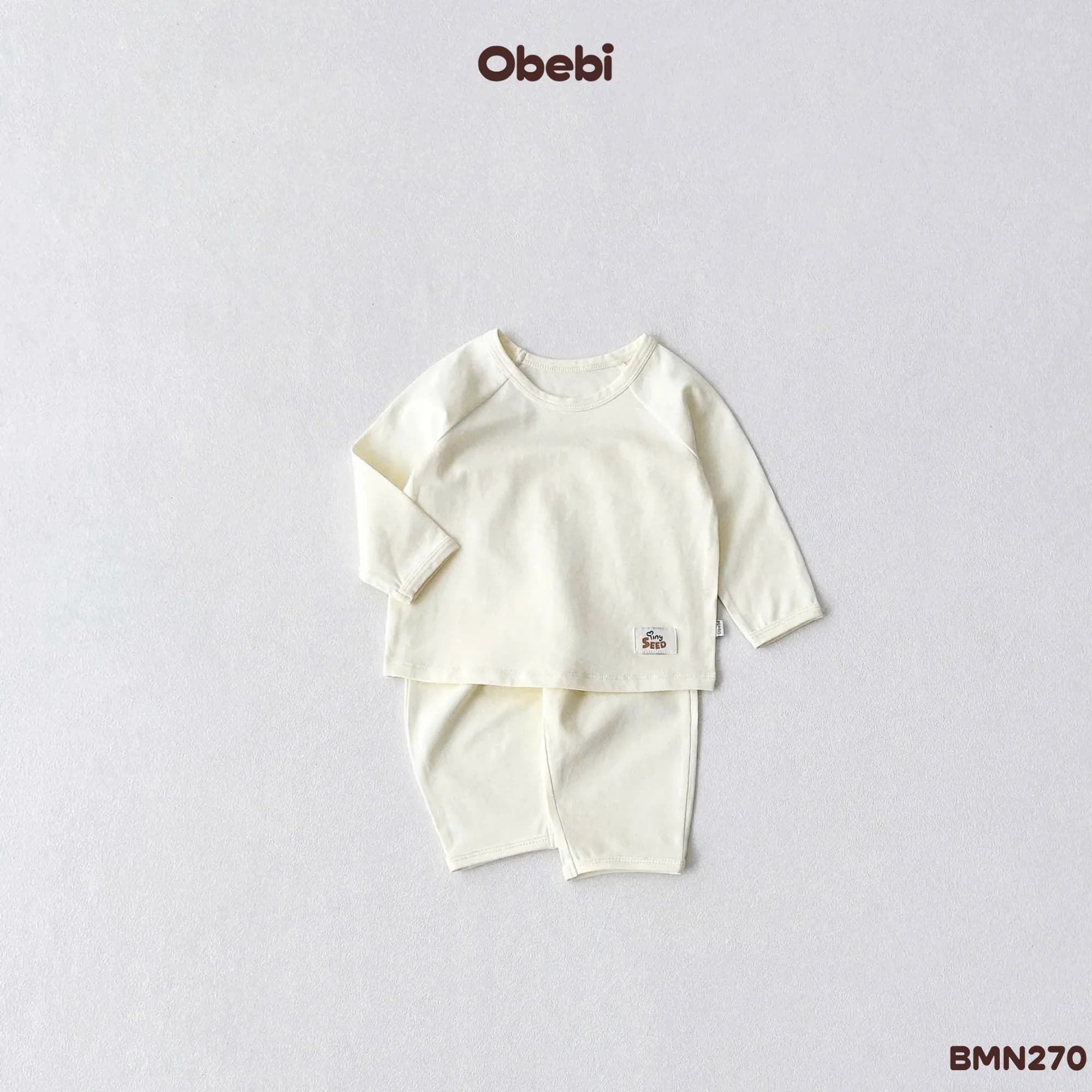 BMN270 – Bộ Mặc Nhà Trẻ Em Thu Đông Vải Mềm Mịn Obebi